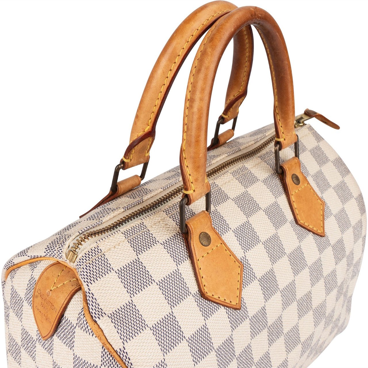 Louis Vuitton Louis Vuitton Monogram Damier Azur Speedy 25 Handbag Wit