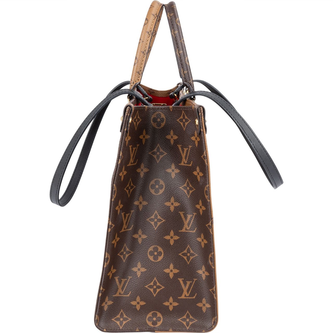 Louis Vuitton Louis Vuitton Canvas Monogram Giant On The Go MM Handbag Bruin