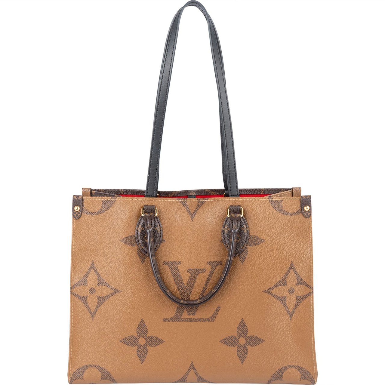 Louis Vuitton Louis Vuitton Canvas Monogram Giant On The Go MM Handbag Bruin