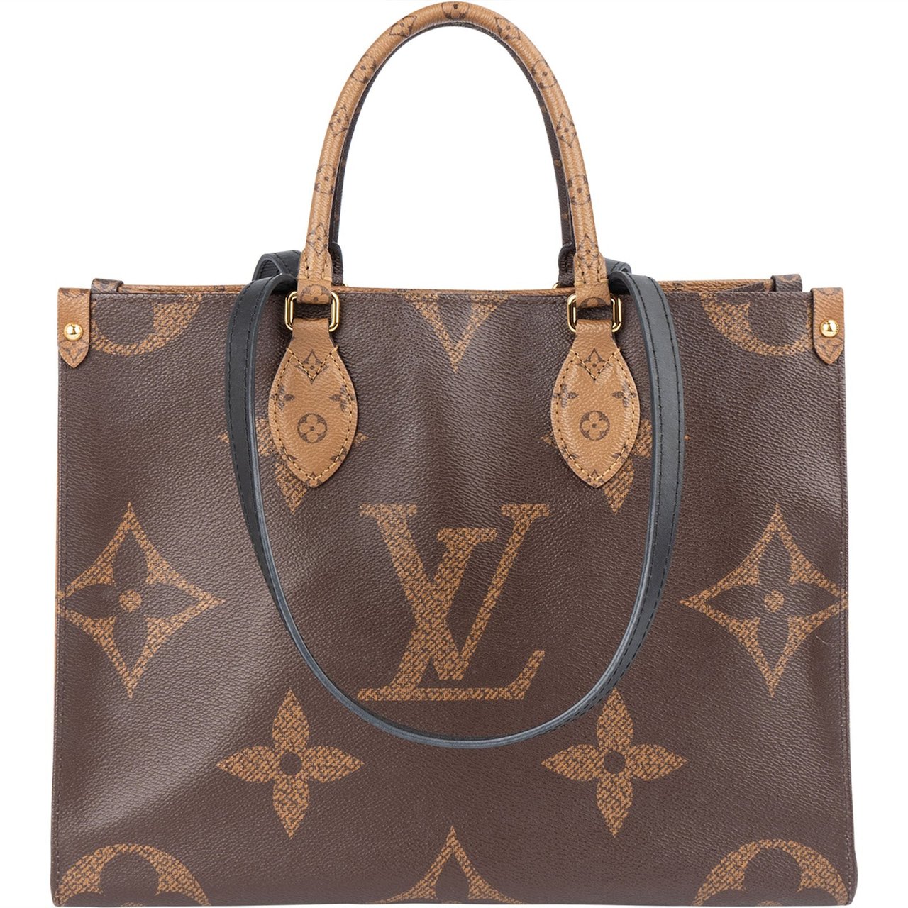 Louis Vuitton Louis Vuitton Canvas Monogram Giant On The Go MM Handbag Bruin