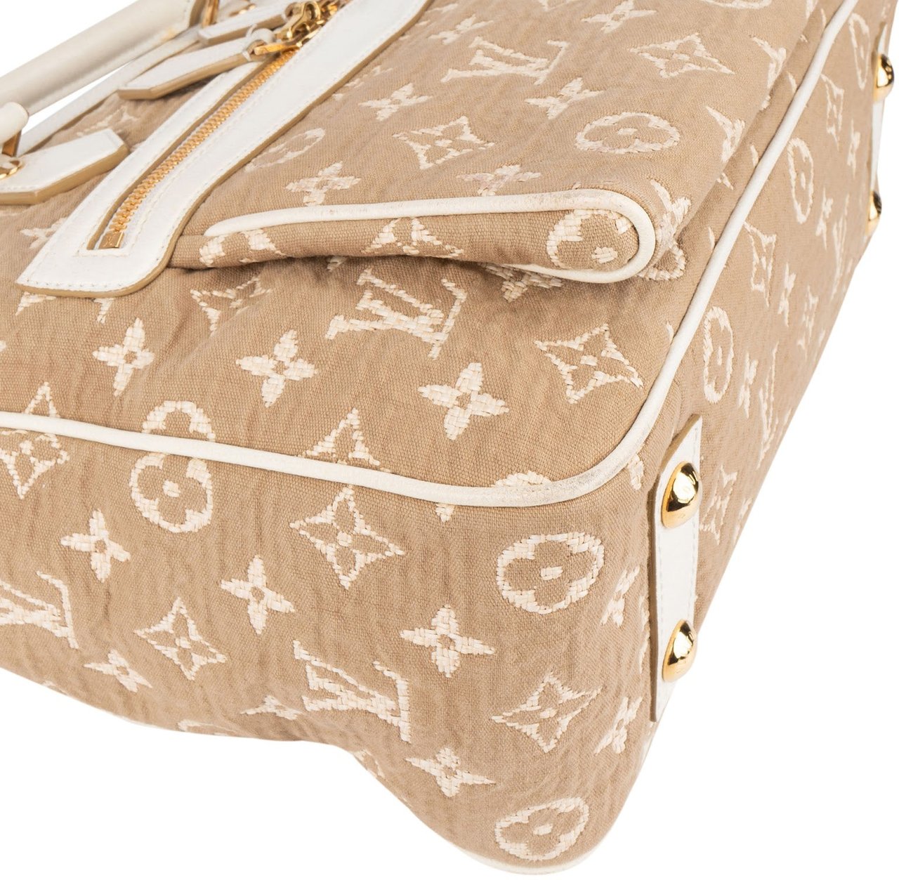 Louis Vuitton Louis Vuitton Denim Monogram Cabas Sabbia MM Handbag Beige