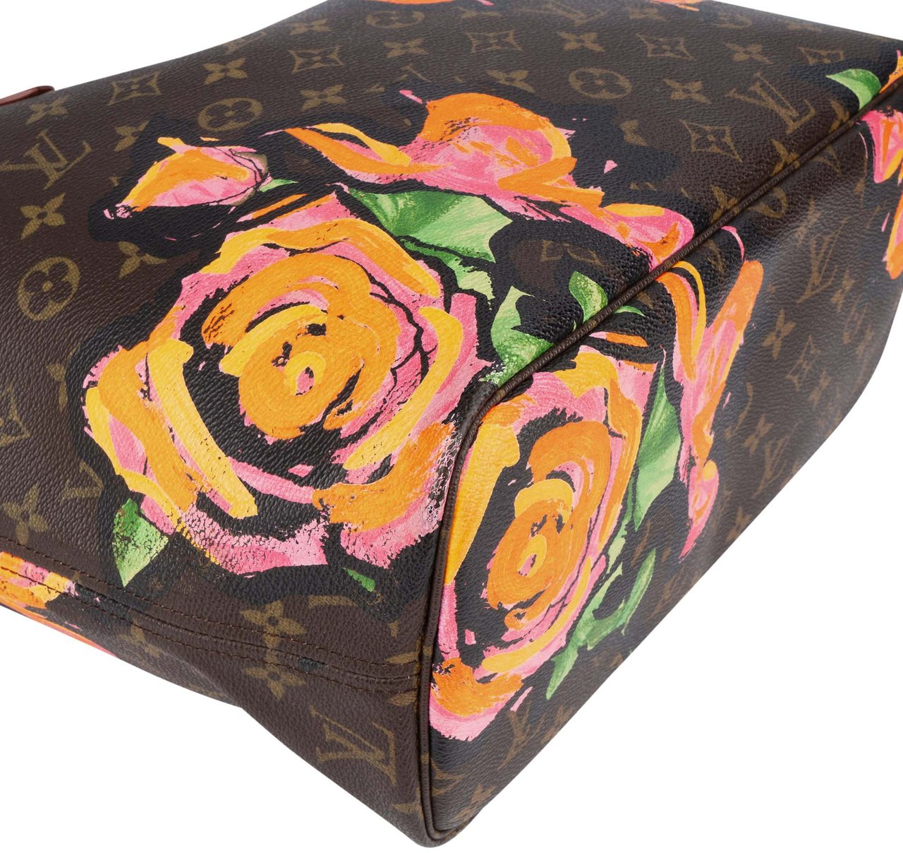 Louis Vuitton Louis Vuitton Canvas Monogram Limited Roses Neverfull MM Shoulder Bag Bruin