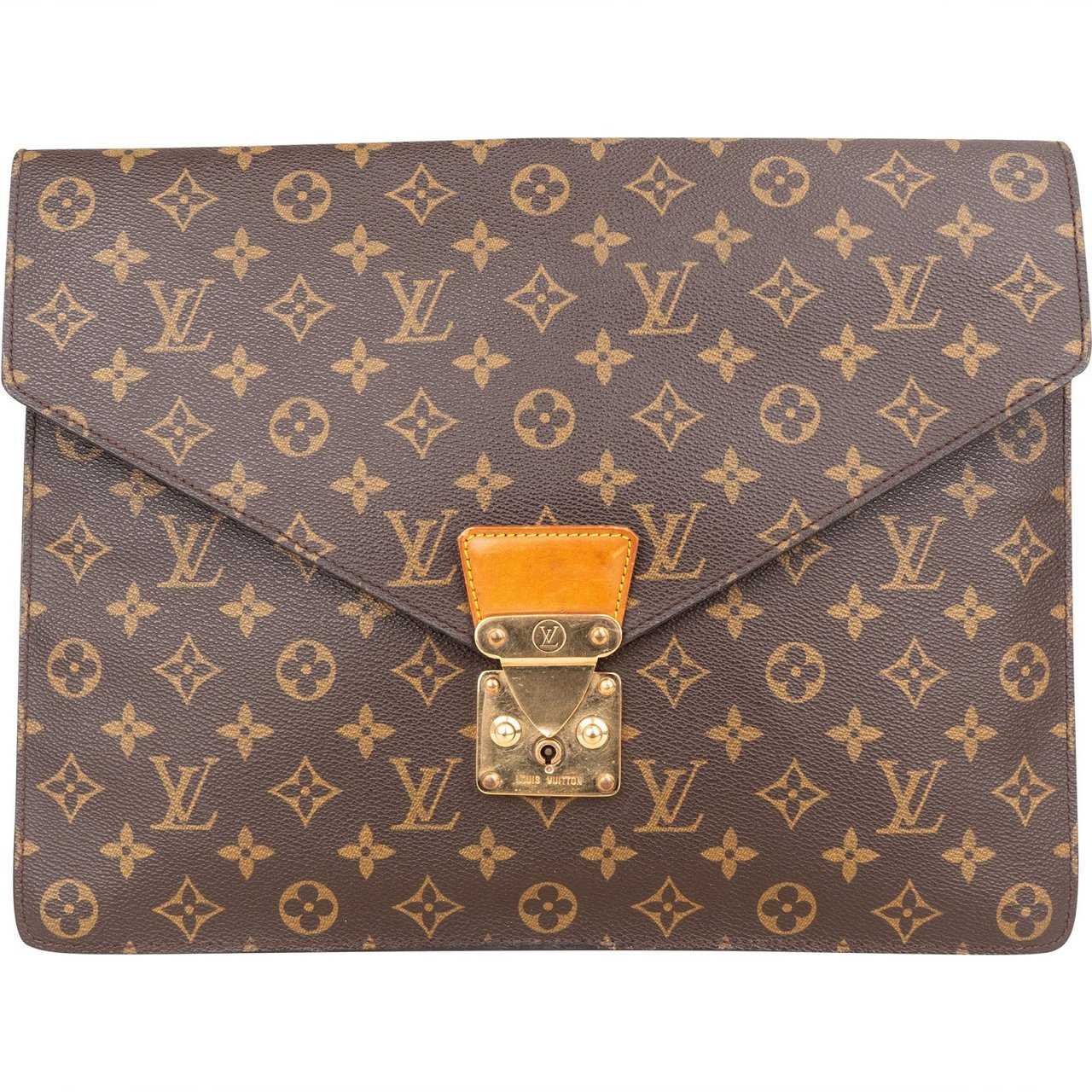 Louis Vuitton Louis Vuitton Monogram Canvas Porte Documents Senateur Handbag Bruin