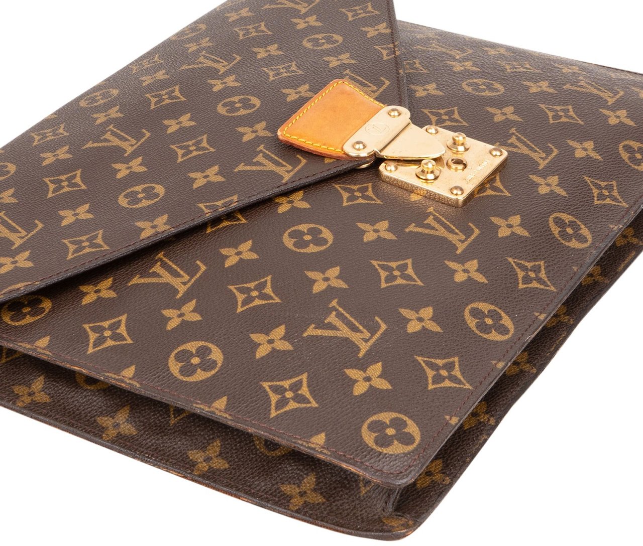 Louis Vuitton Louis Vuitton Monogram Canvas Porte Documents Senateur Handbag Bruin