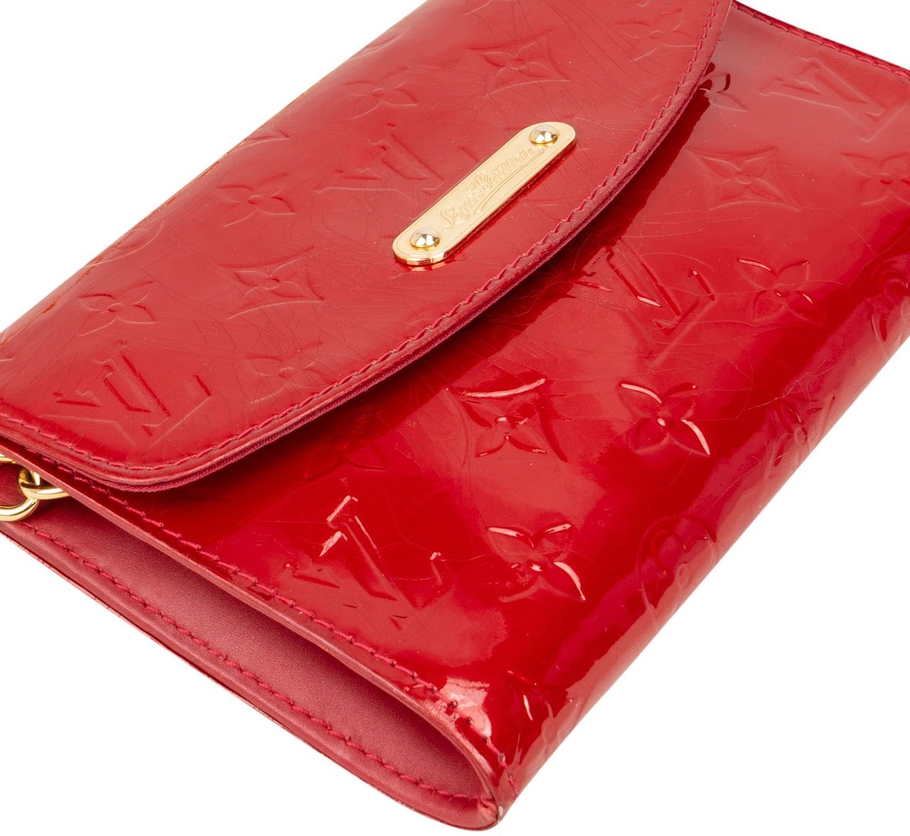 Louis Vuitton Louis Vuitton Monogram Vernis Leather Bel Air Wallet Pochette Crossbody Bag Rood
