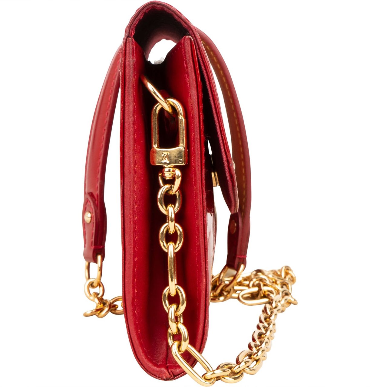 Louis Vuitton Louis Vuitton Monogram Vernis Leather Bel Air Wallet Pochette Crossbody Bag Rood