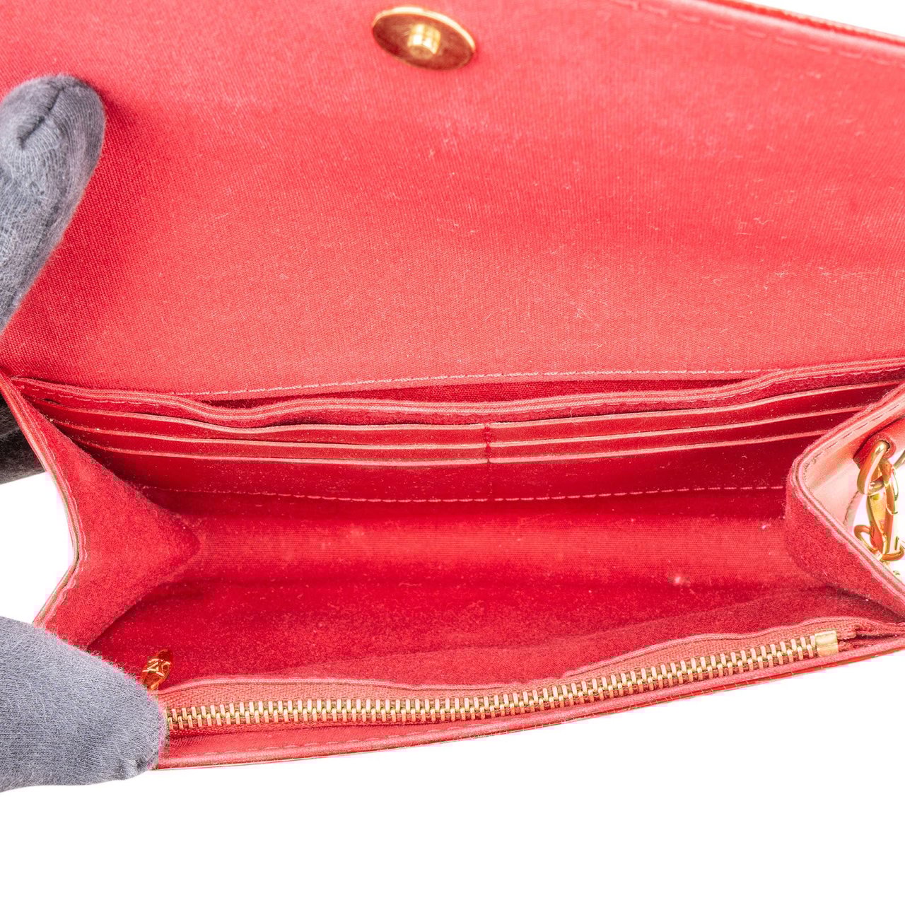 Louis Vuitton Louis Vuitton Monogram Vernis Leather Bel Air Wallet Pochette Crossbody Bag Rood