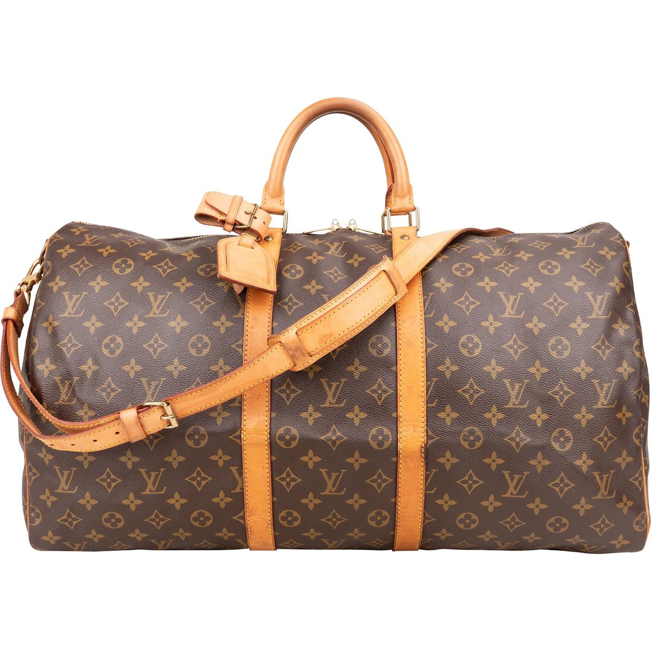 Louis Vuitton Louis Vuitton Monogram Canvas Keepall 55 Bandoulière Travel Bag Bruin