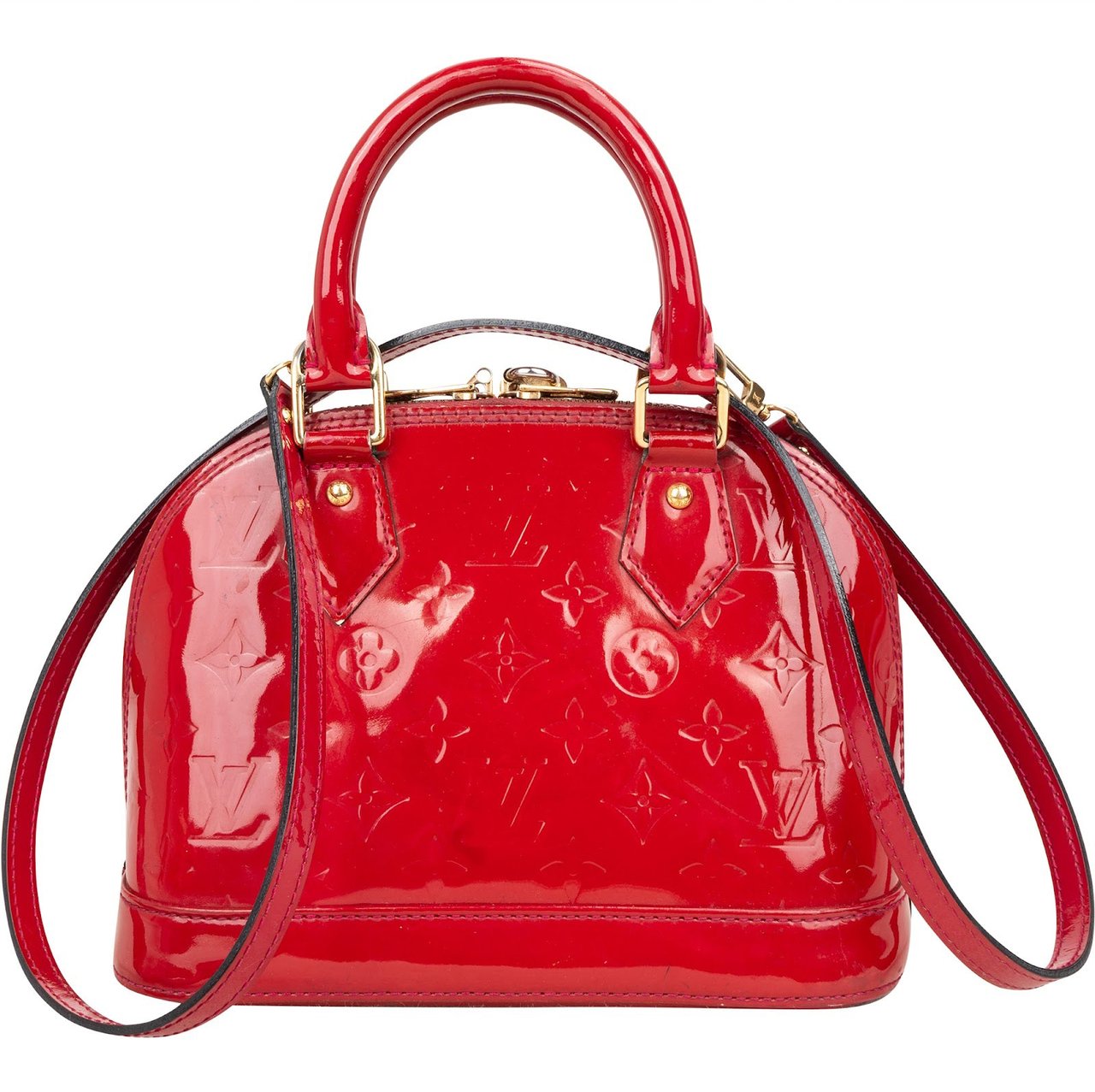 Louis Vuitton Louis Vuitton Monogram Vernis Leather Alma BB Handbag Rood