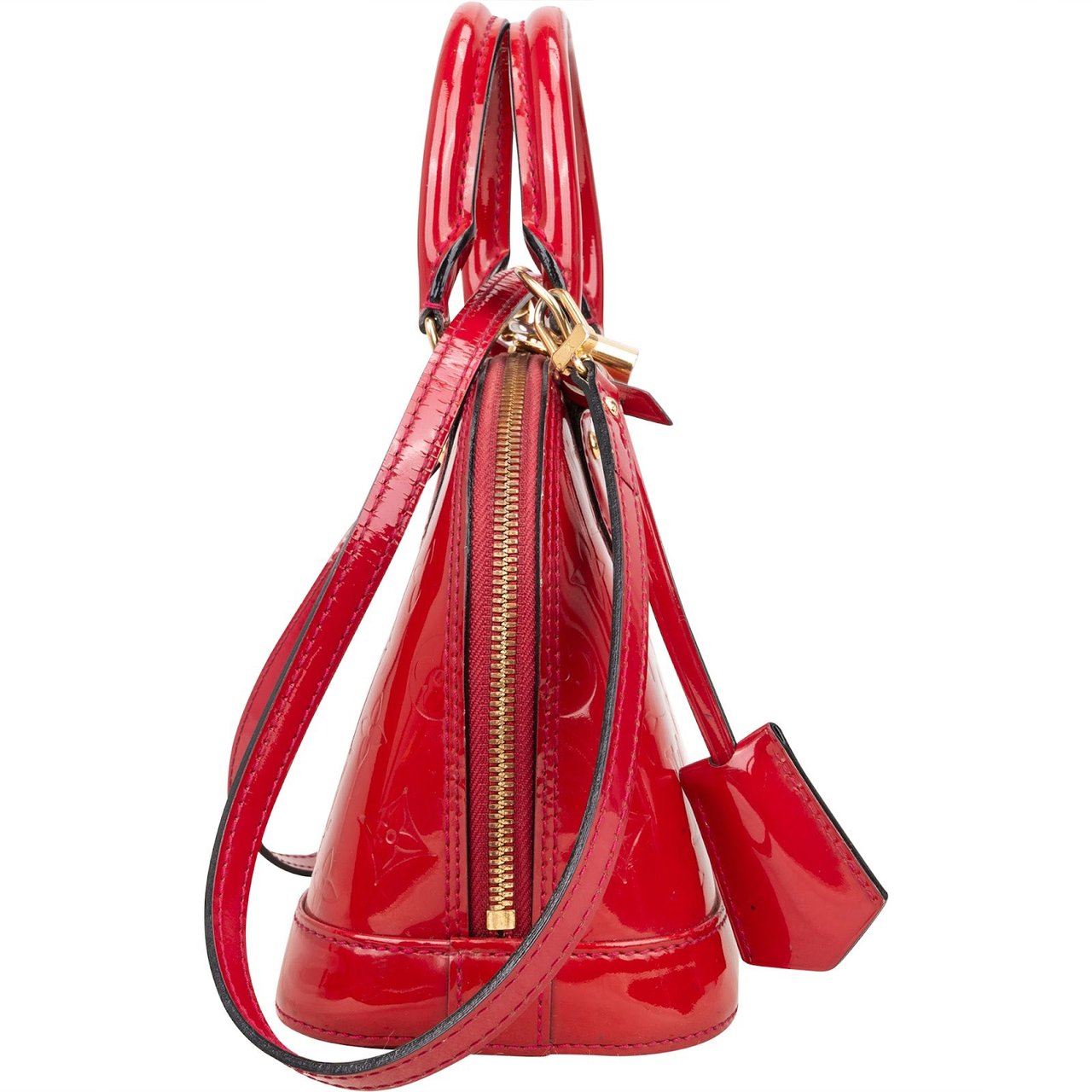 Louis Vuitton Louis Vuitton Monogram Vernis Leather Alma BB Handbag Rood