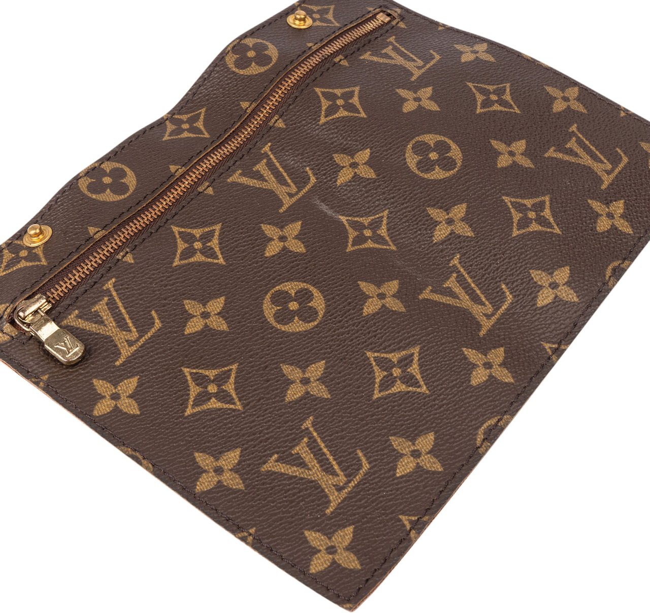 Louis Vuitton Louis Vuitton Canvas Monogram Randonnee Clip Clutch Bruin