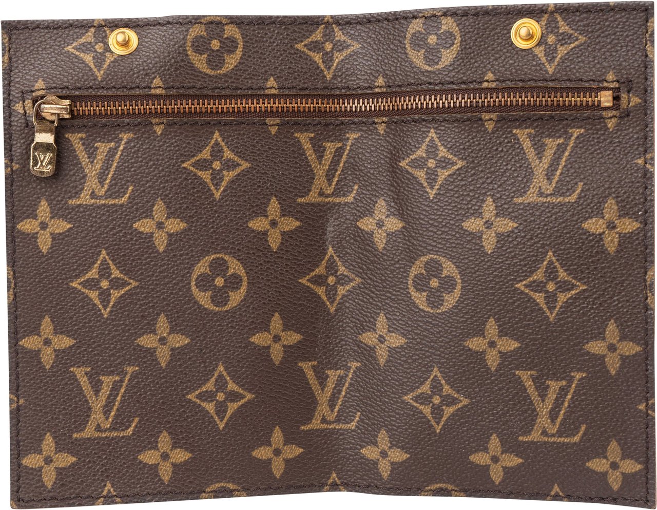 Louis Vuitton Louis Vuitton Canvas Monogram Randonnee Clip Clutch Bruin