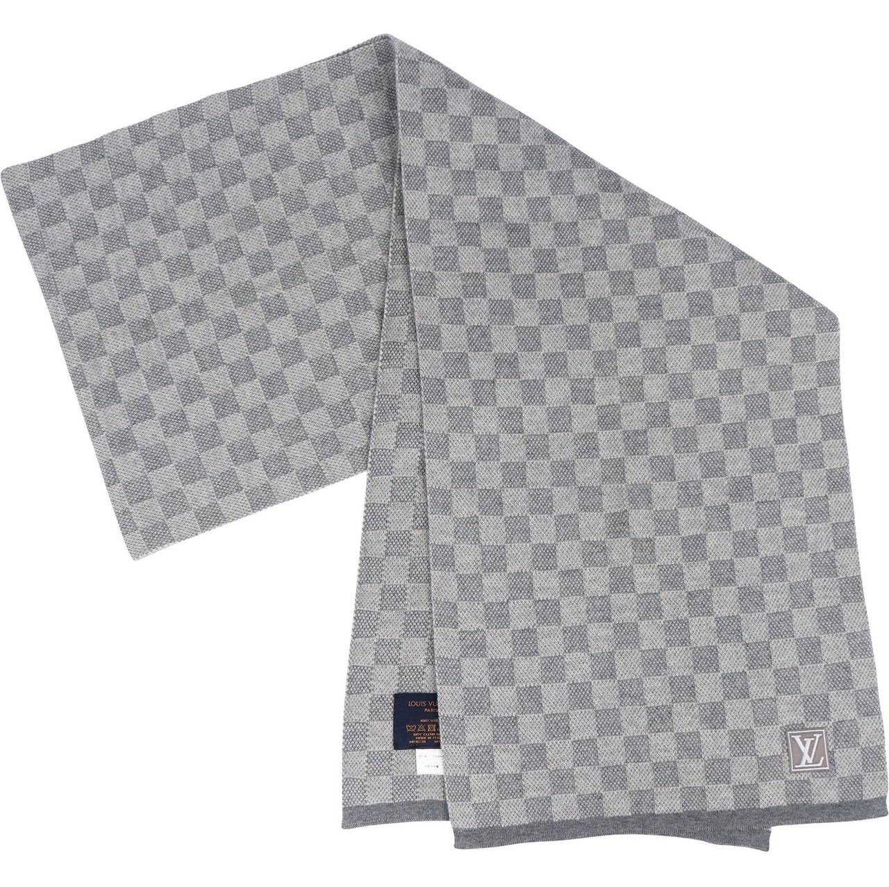 Louis Vuitton Louis Vuitton Wool Monogram Damier Schal Scarf Donkergrijs