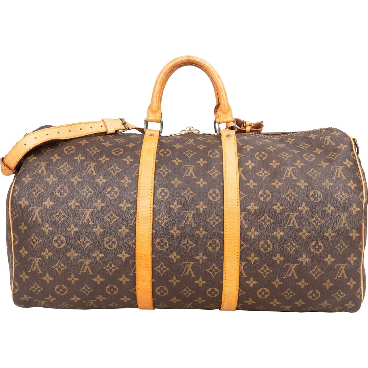Louis Vuitton Louis Vuitton Monogram Canvas Keepall 55 Bandoulière Travel Bag Bruin