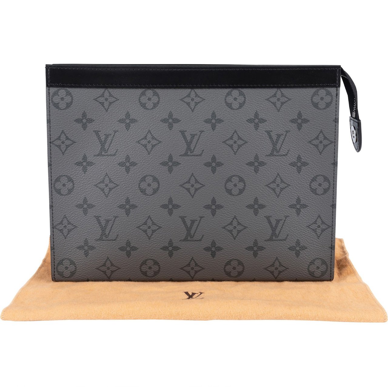 Louis Vuitton Louis Vuitton Monogram Eclipse Canvas Pochette Voyage MM Clutch Donkergrijs