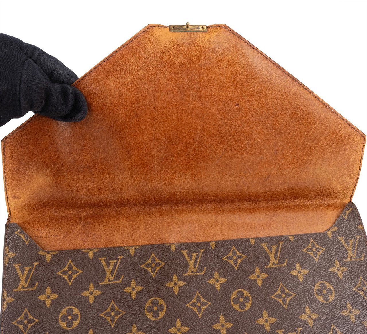 Louis Vuitton Louis Vuitton Monogram Canvas Plat Porte Documents Laptop Clutch Bruin