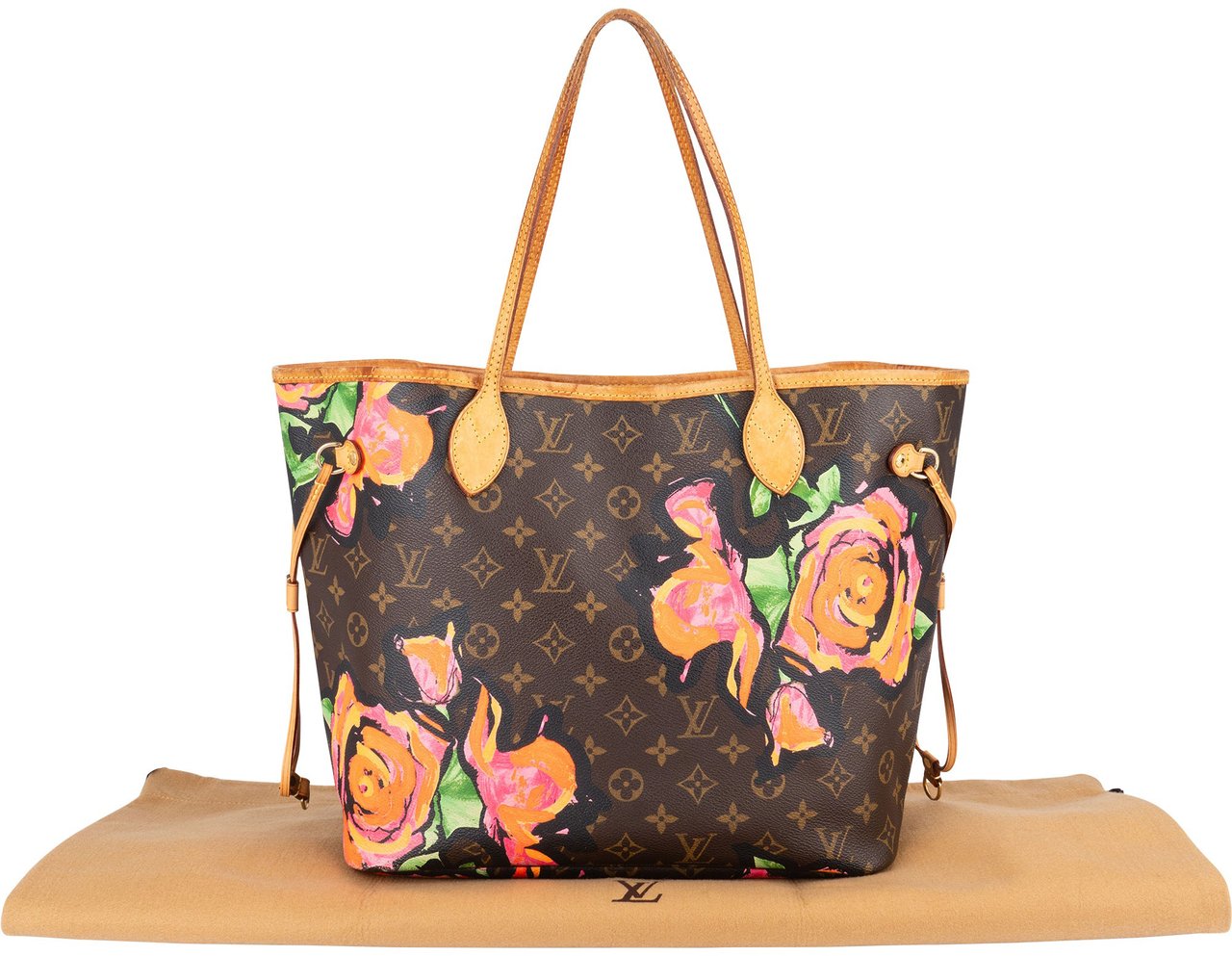 Louis Vuitton Louis Vuitton Monogram Canvas Limited Roses Neverfull MM Shoulder Bag Bruin