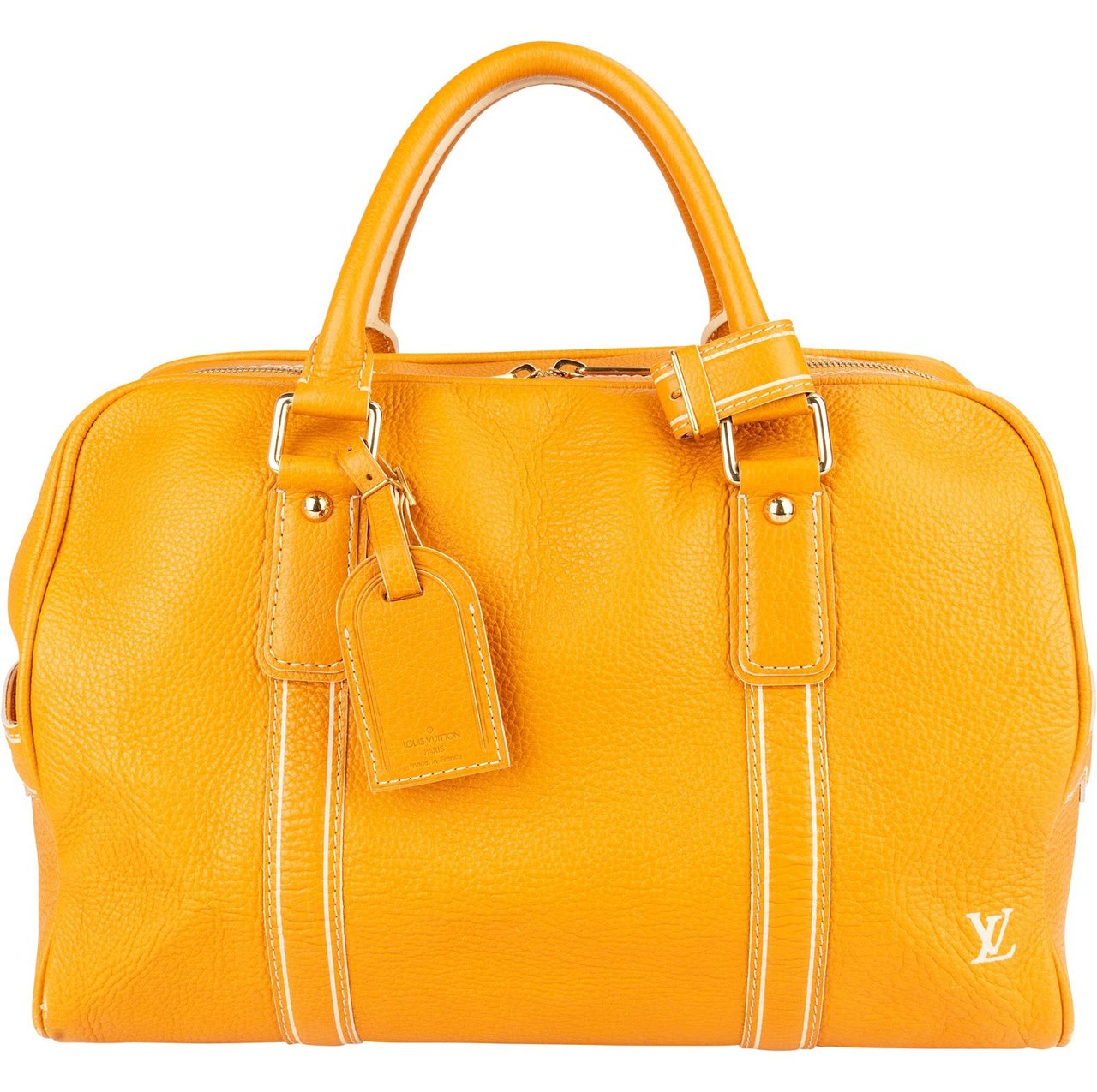 Louis Vuitton Louis Vuitton Yellow Taurillon Jaune Tobago Weekender 45 Travel Bag Geel