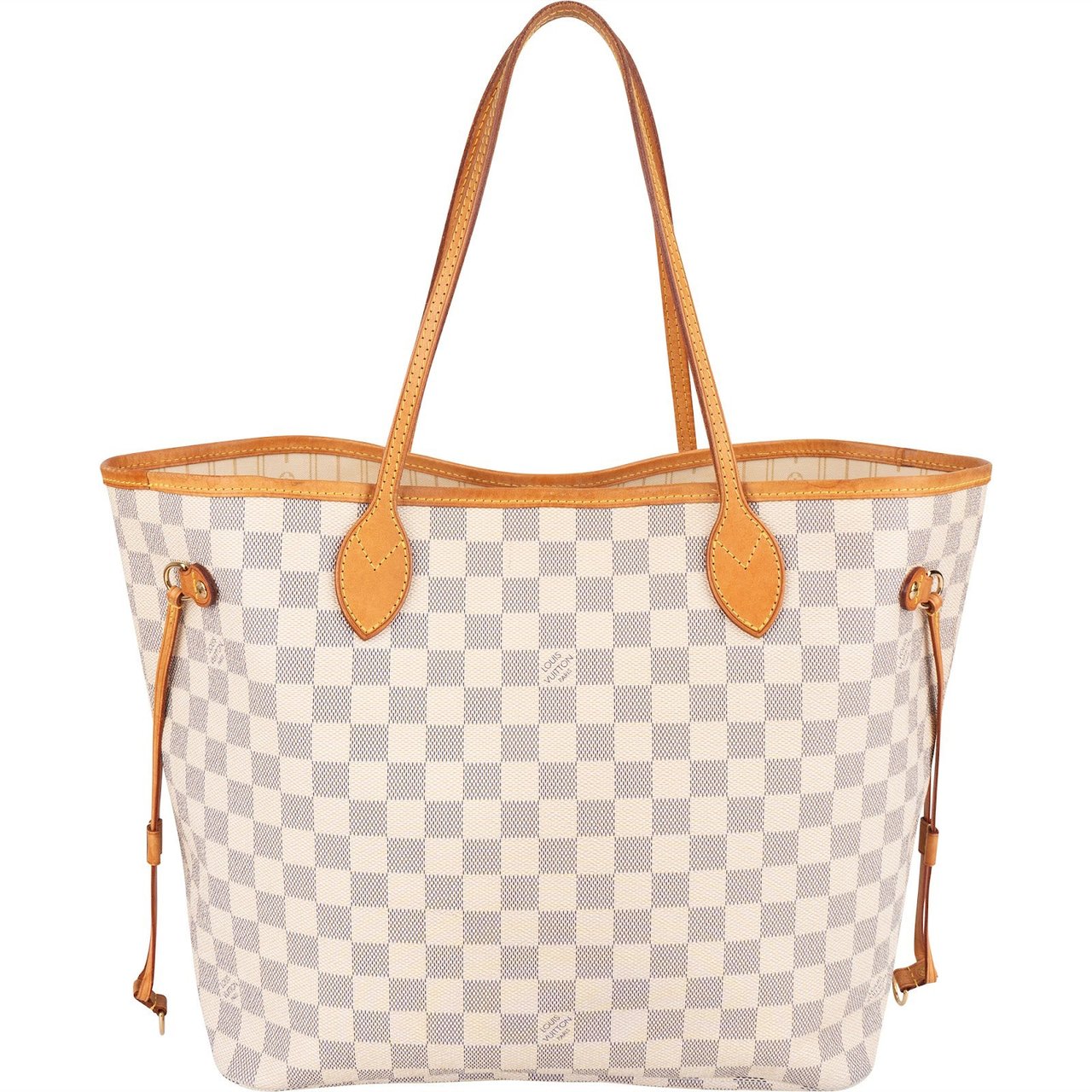 Louis Vuitton Louis Vuitton Monogram Damier Azur Canvas Neverfull MM Shoulder Bag Wit