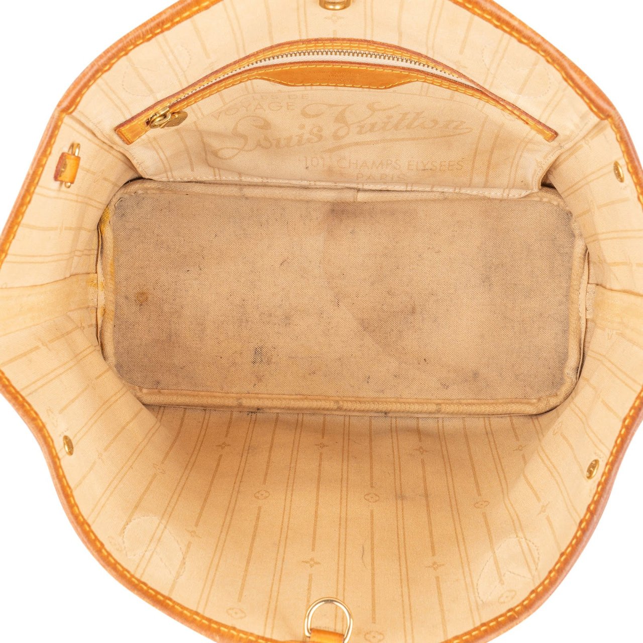 Louis Vuitton Louis Vuitton Monogram Damier Azur Canvas Neverfull PM Shoulder Bag Beige