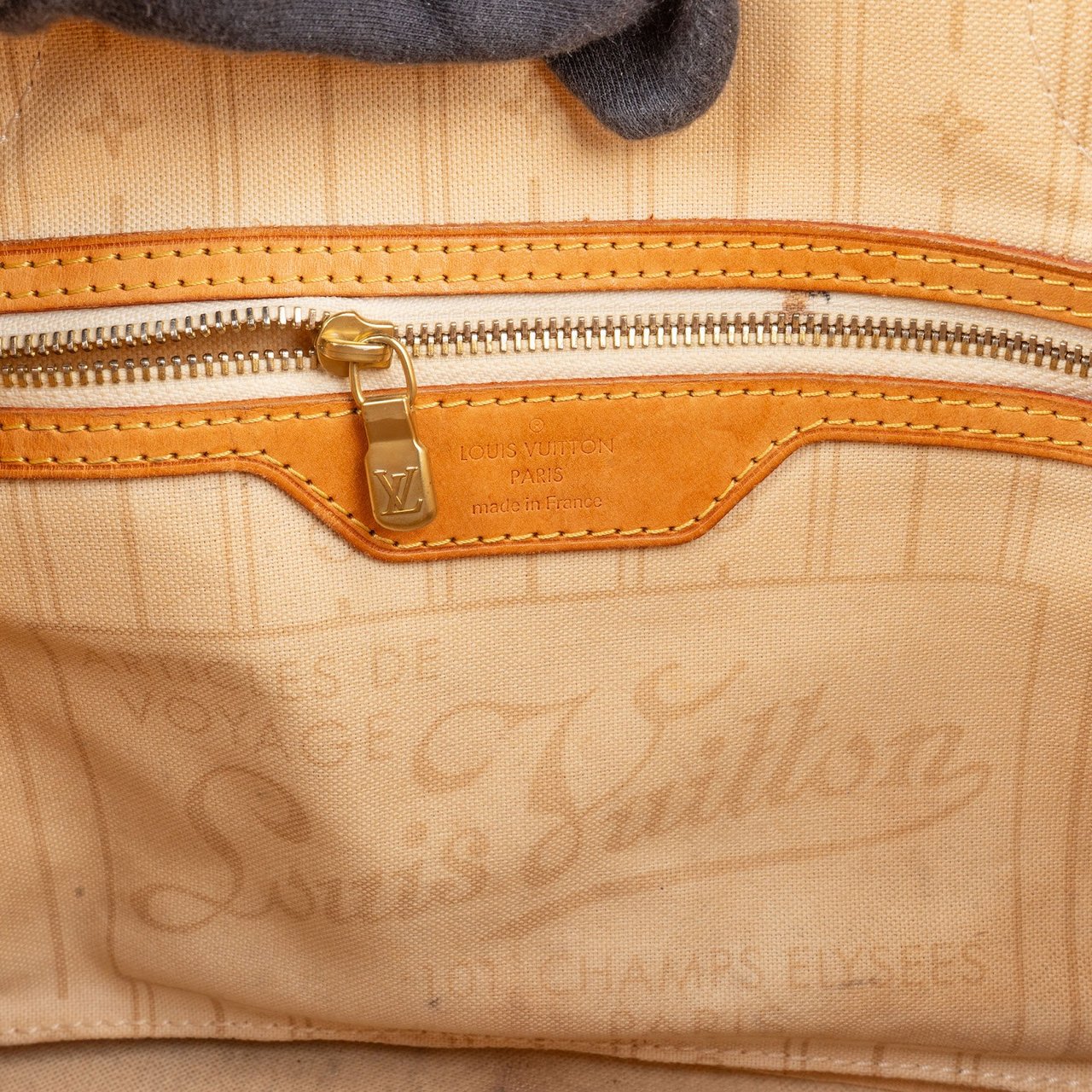 Louis Vuitton Monogram Damier Azur Canvas Neverfull PM Shoulder Bag Beige