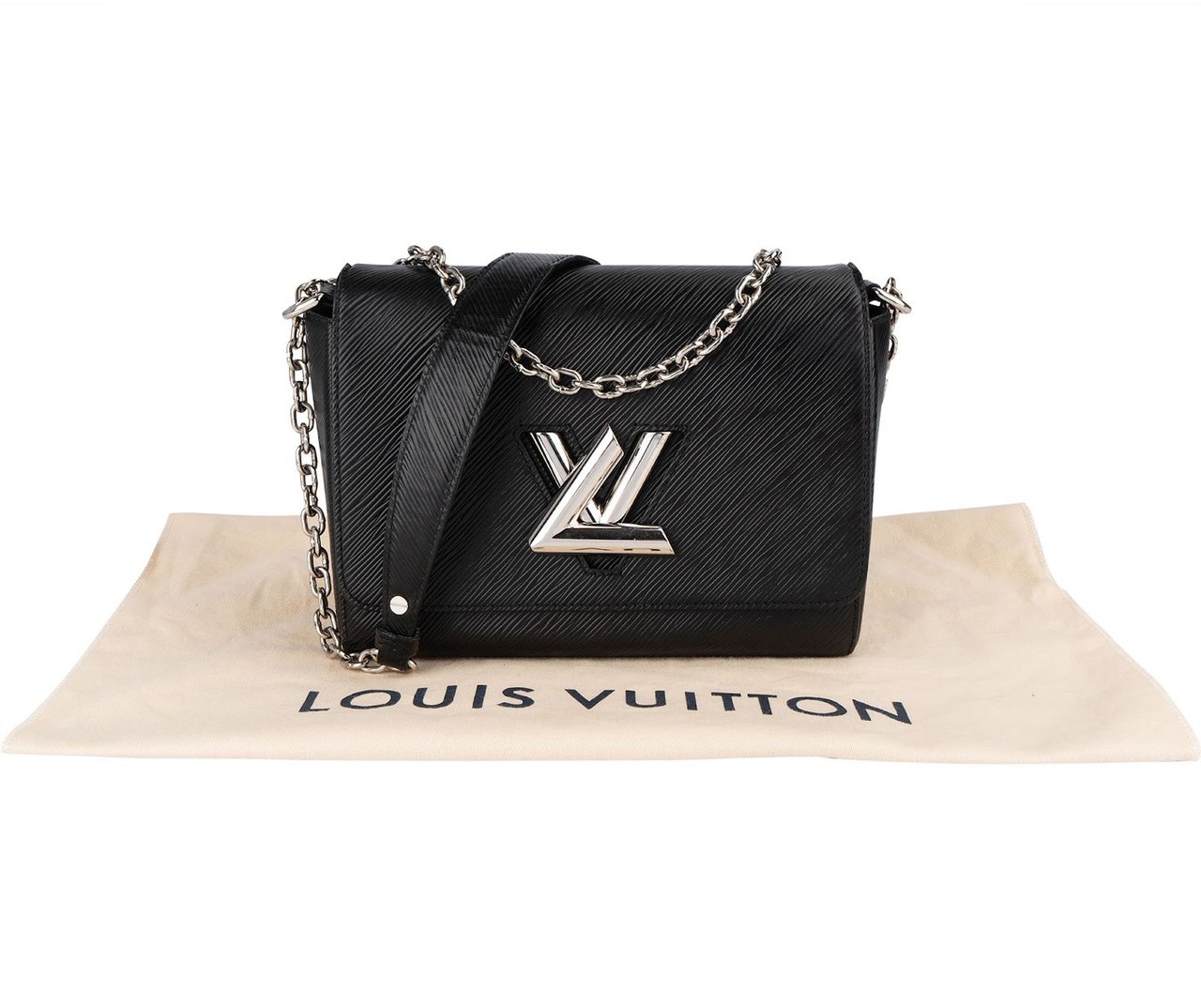 Louis Vuitton Louis Vuitton Noir Epi Leather Twist MM Crossbody Bag Zwart