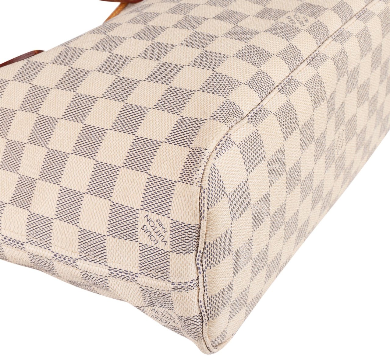 Louis Vuitton Monogram Damier Azur Canvas Neverfull PM Shoulder Bag Bruin