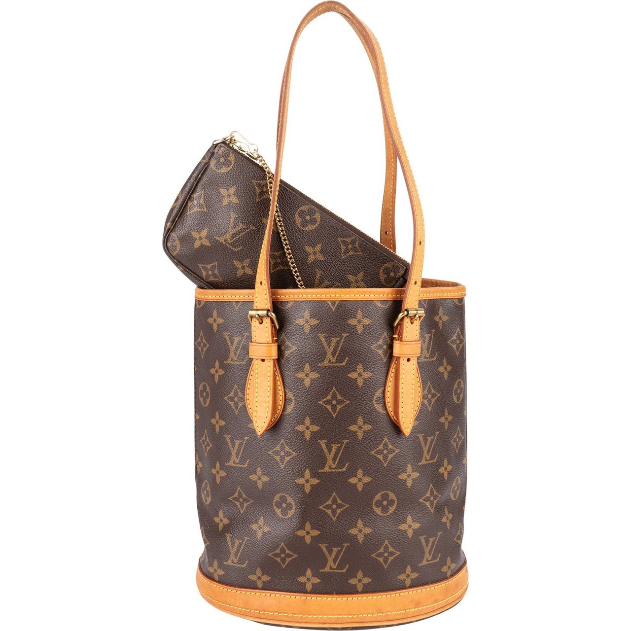 Louis Vuitton Louis Vuitton Monogram Canvas Bucket PM Shoulder Bag Bruin