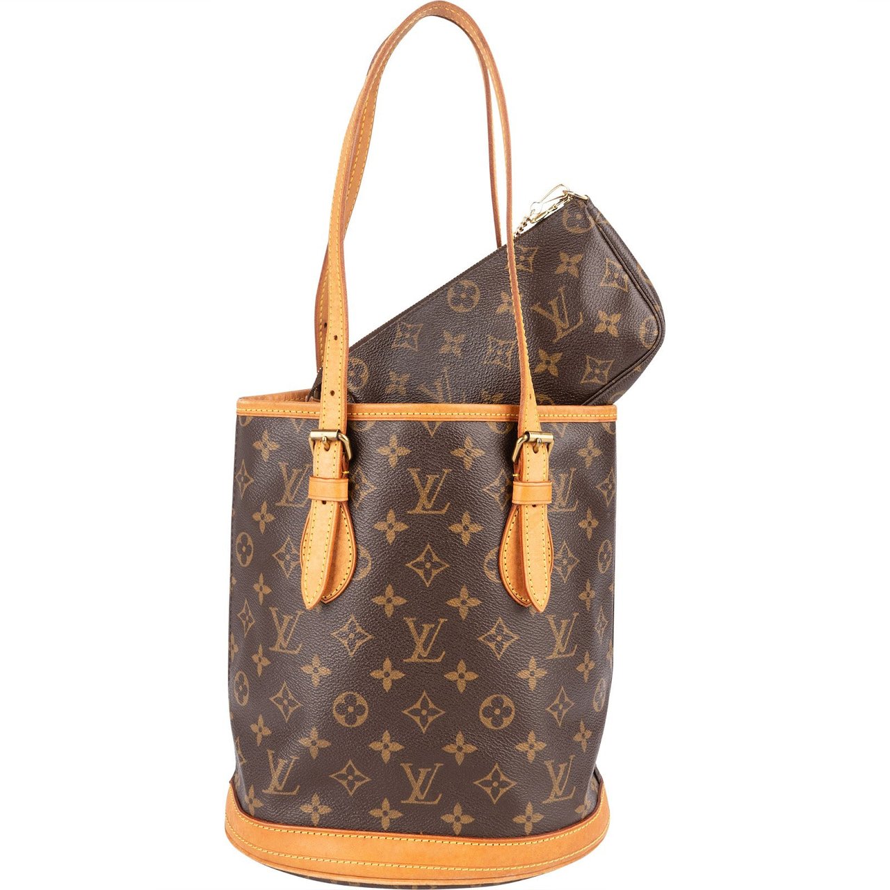Louis Vuitton Louis Vuitton Monogram Canvas Bucket PM Shoulder Bag Bruin