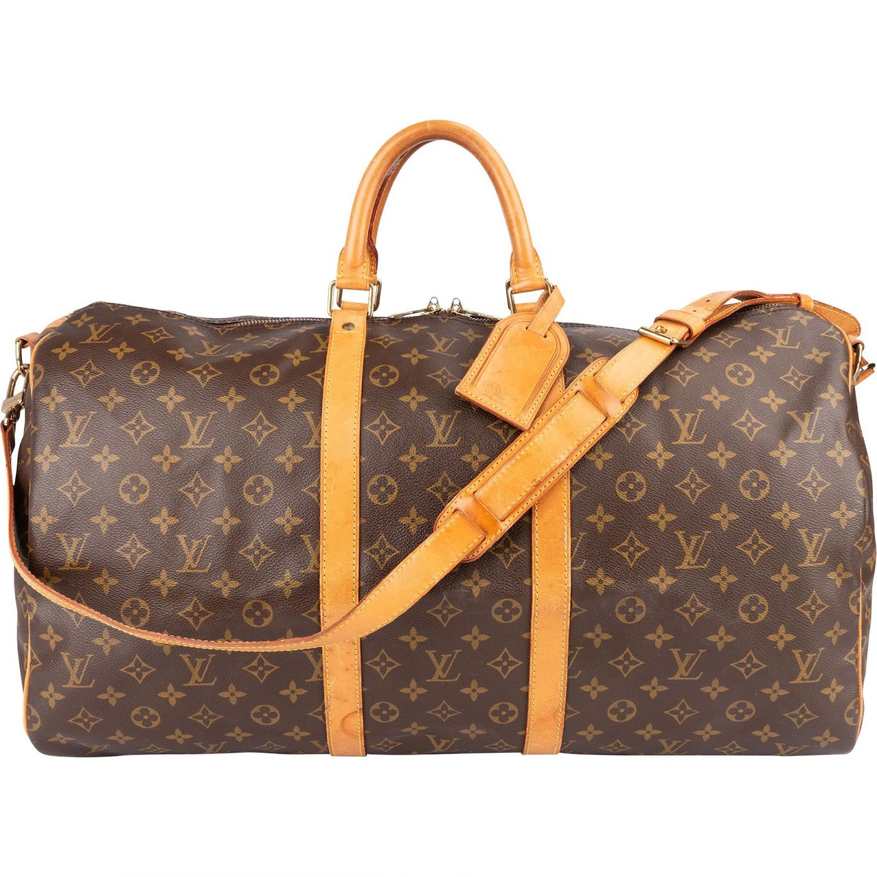 Louis Vuitton Louis Vuitton Monogram Canvas Keepall 55 Bandoulière Travel Bag Bruin