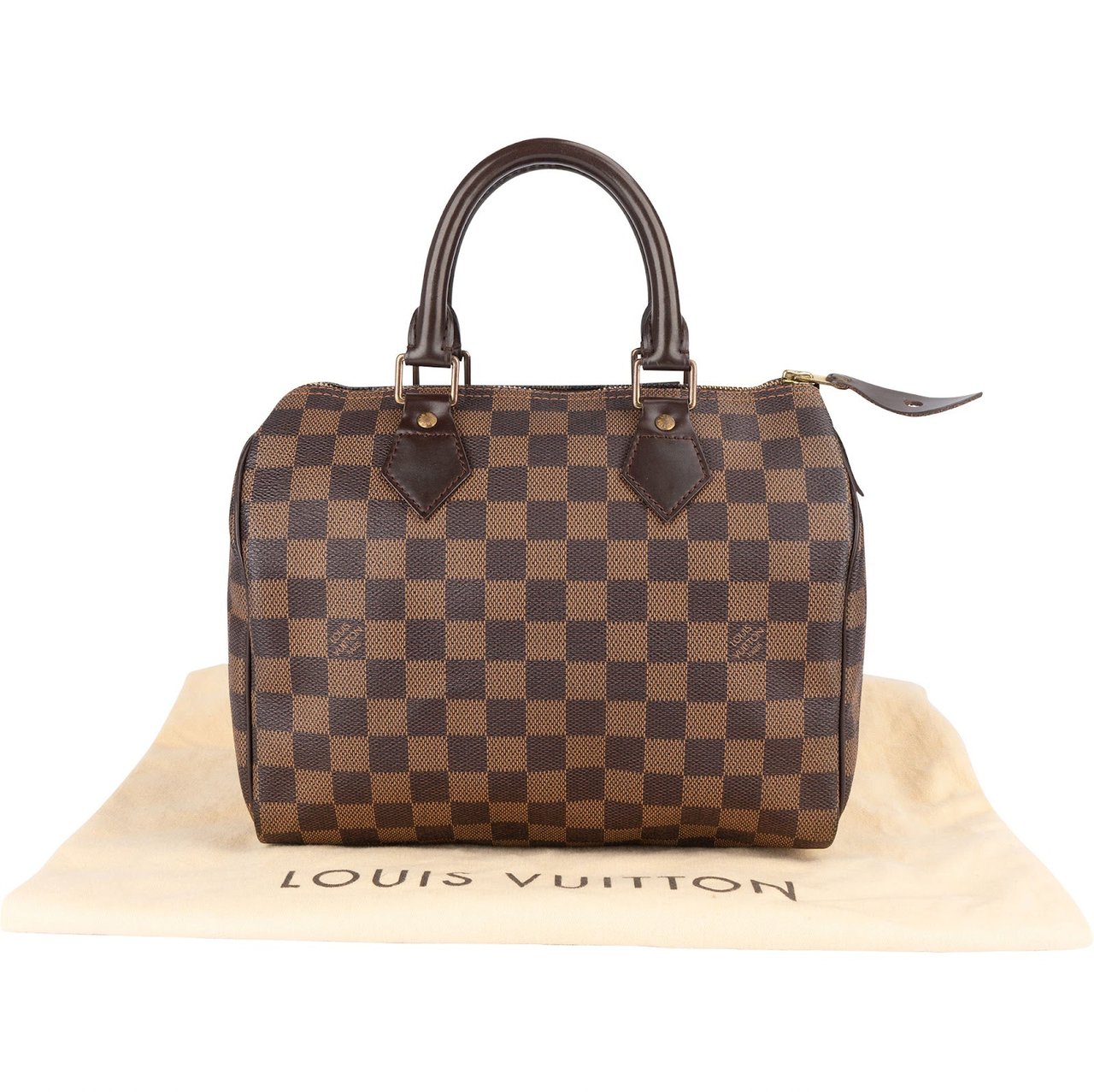 Louis Vuitton Monogram Damier Ebene Speedy 25 Handbag Bruin