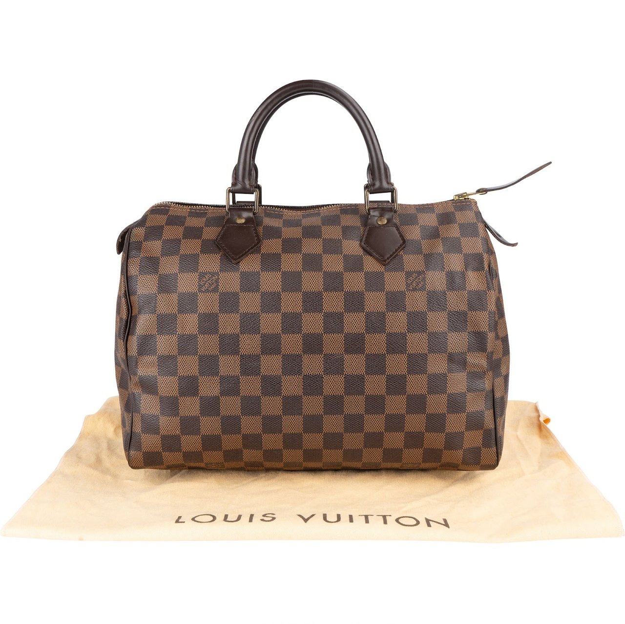 Louis Vuitton Monogram Damier Ebene Speedy 30 Handbag Bruin