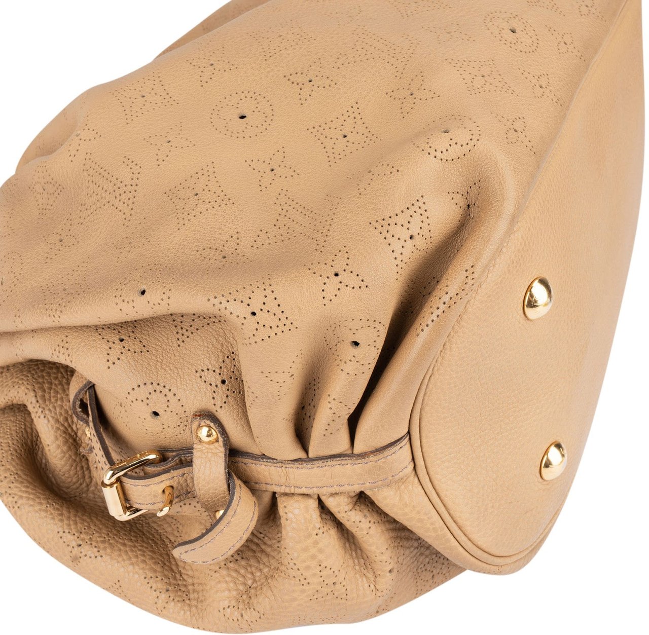 Louis Vuitton Louis Vuitton Leather Monogram Mahina Shoulder Bag Beige