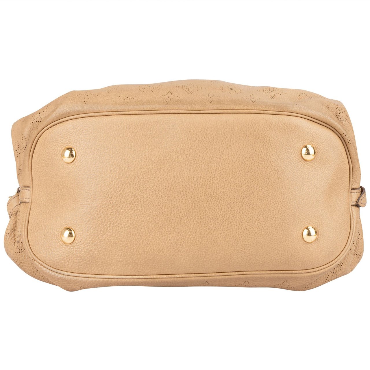 Louis Vuitton Louis Vuitton Leather Monogram Mahina Shoulder Bag Beige