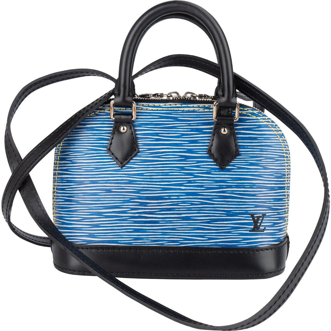 Louis Vuitton Blue Epi Leather Alma Nano Crossbody Bag Blauw