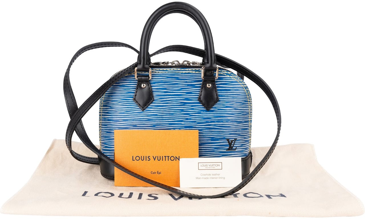 Louis Vuitton Louis Vuitton Blue Epi Leather Alma Nano Crossbody Bag Blauw