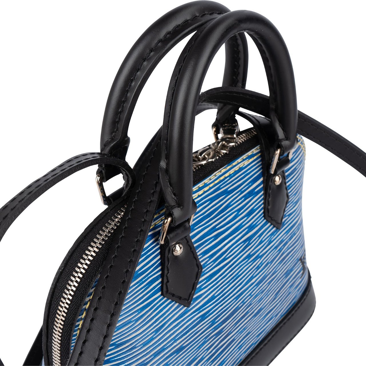 Louis Vuitton Blue Epi Leather Alma Nano Crossbody Bag Blauw