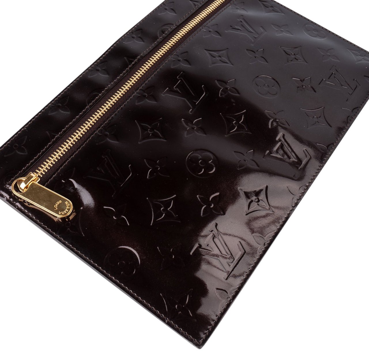 Louis Vuitton Louis Vuitton Monogram Vernis Pershing Square Organizer Clutch Bruin