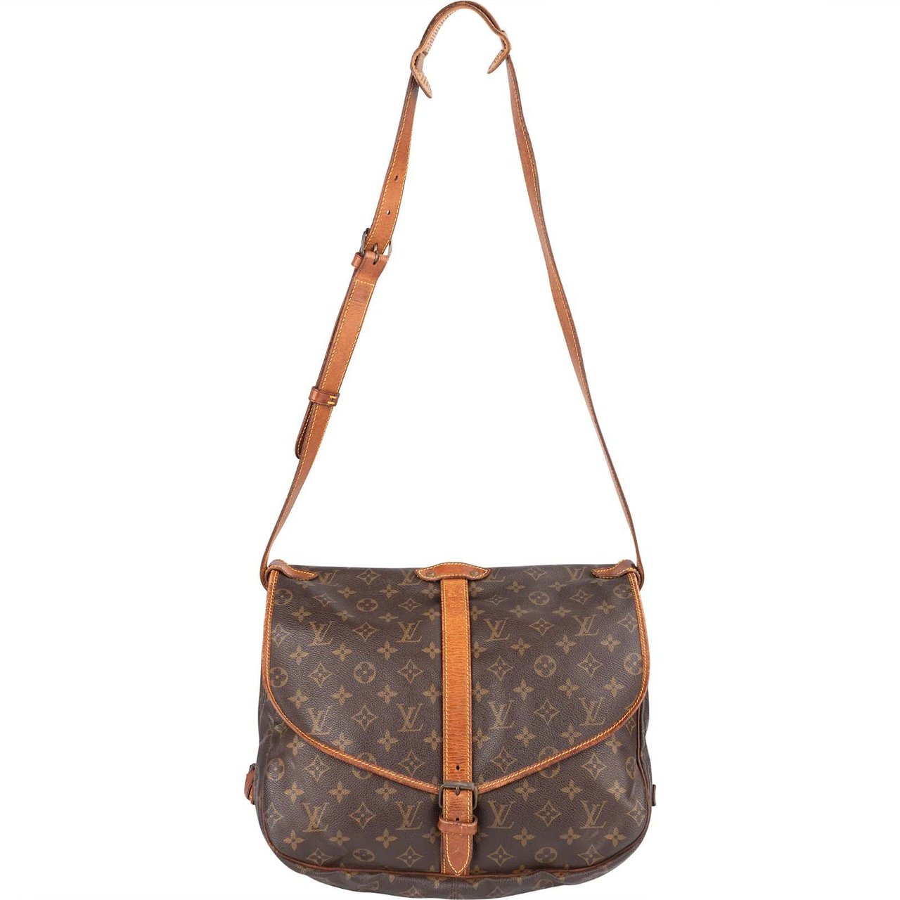 Louis Vuitton Louis Vuitton Monogram Canvas Saumur 35 Crossbody Bag Bruin