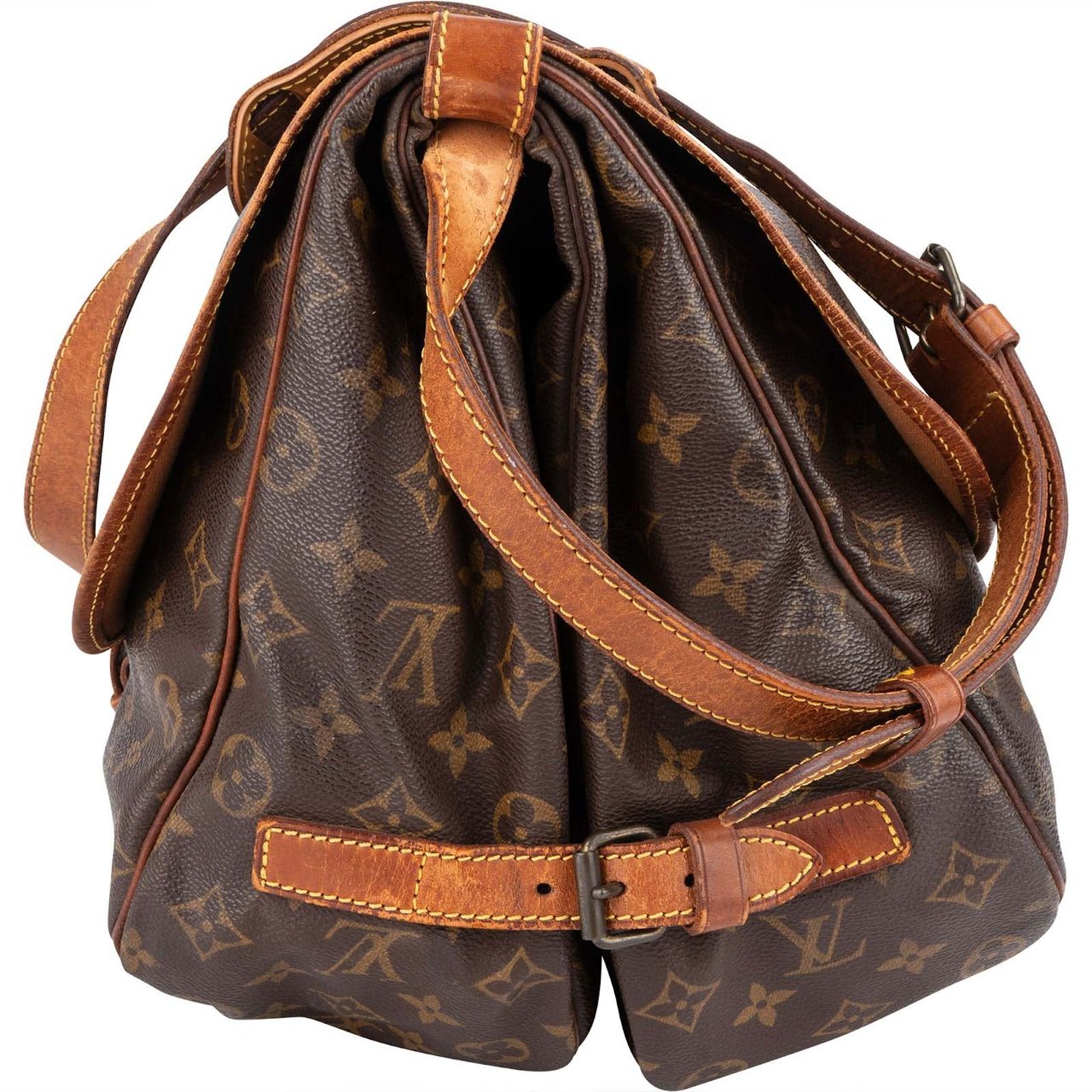 Louis Vuitton Louis Vuitton Monogram Canvas Saumur 35 Crossbody Bag Bruin