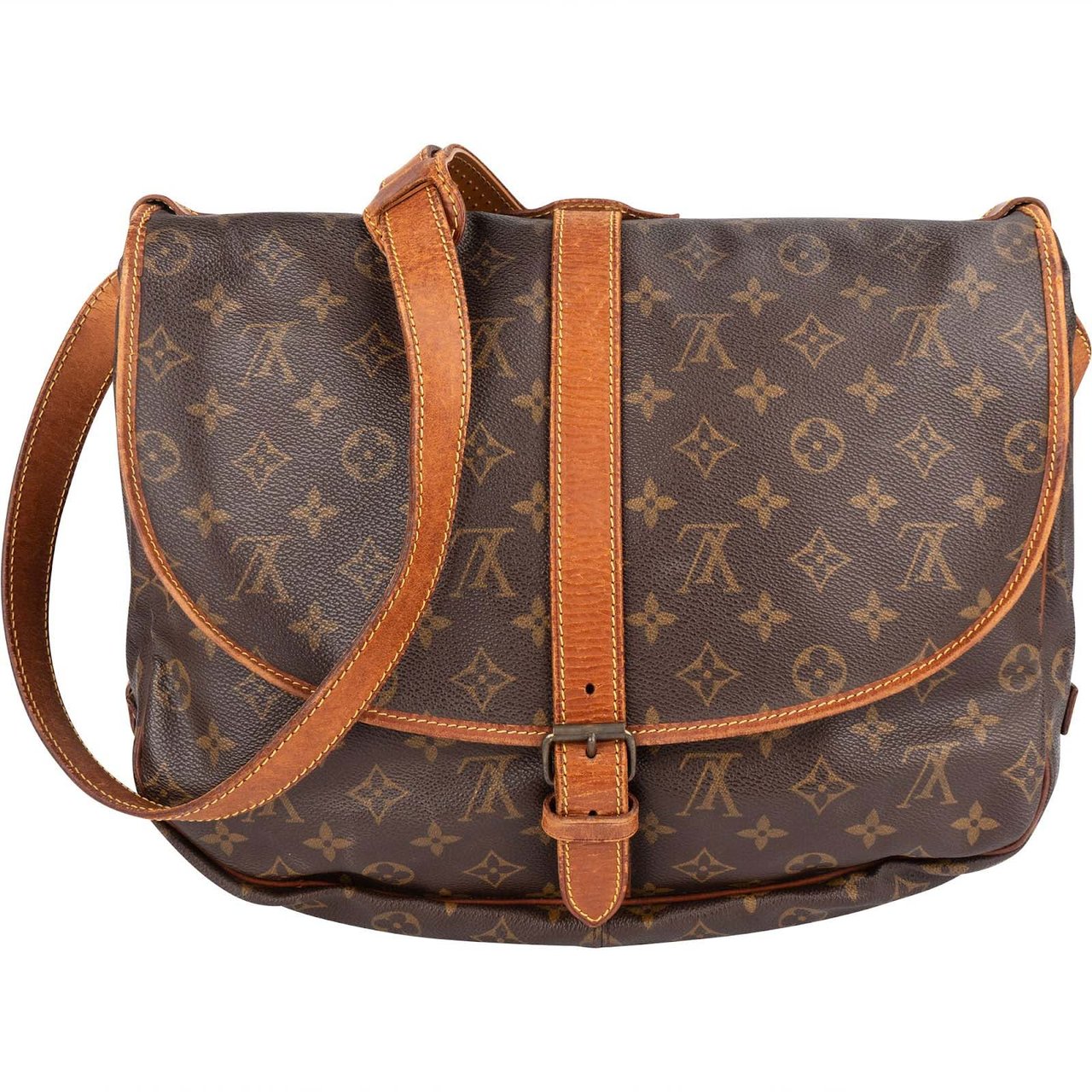 Louis Vuitton Louis Vuitton Monogram Canvas Saumur 35 Crossbody Bag Bruin
