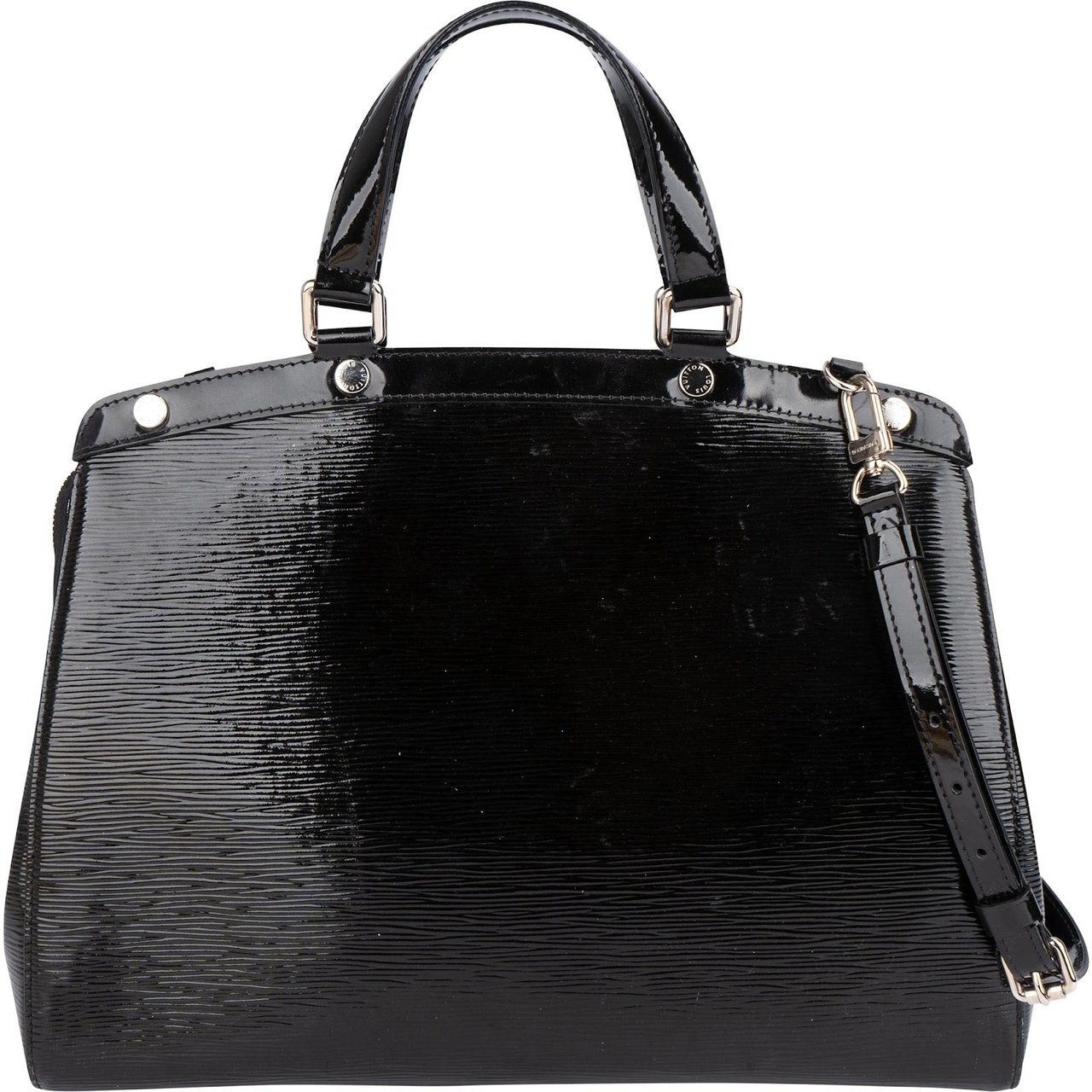 Louis Vuitton Louis Vuitton Epi Electric Patent Leather Brea MM Handbag Zwart