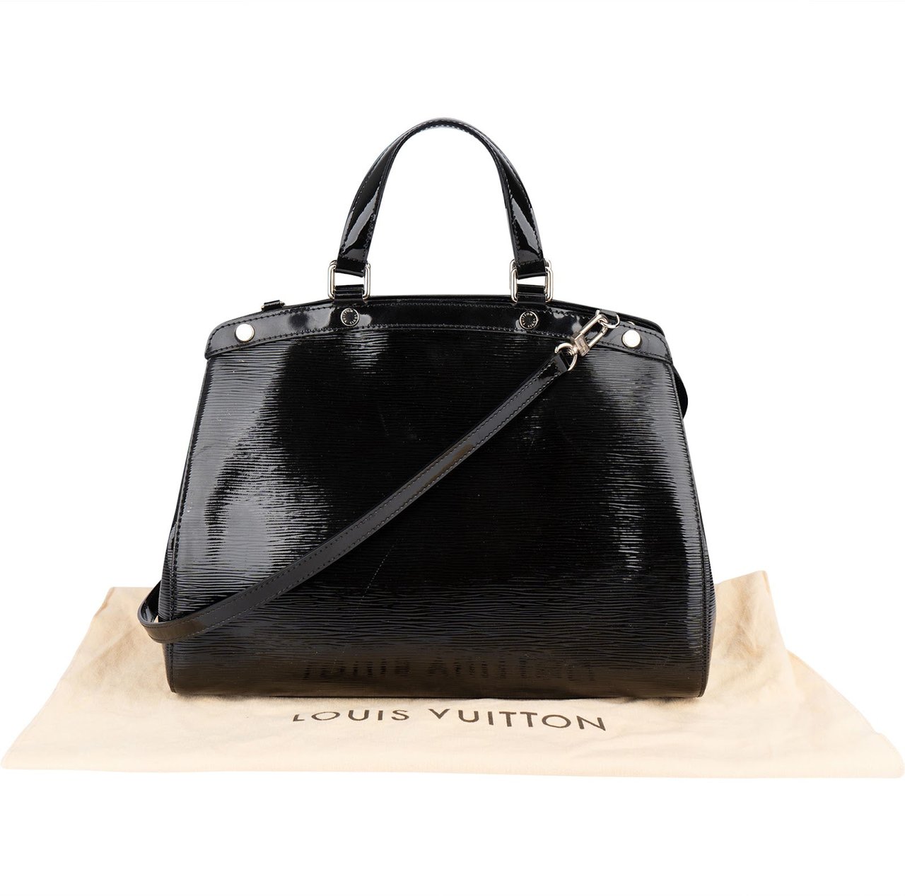 Louis Vuitton Louis Vuitton Epi Electric Patent Leather Brea MM Handbag Zwart