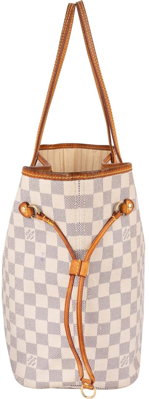 Louis Vuitton Louis Vuitton Monogram Damier Azur Neverfull MM Shoulder Bag Wit