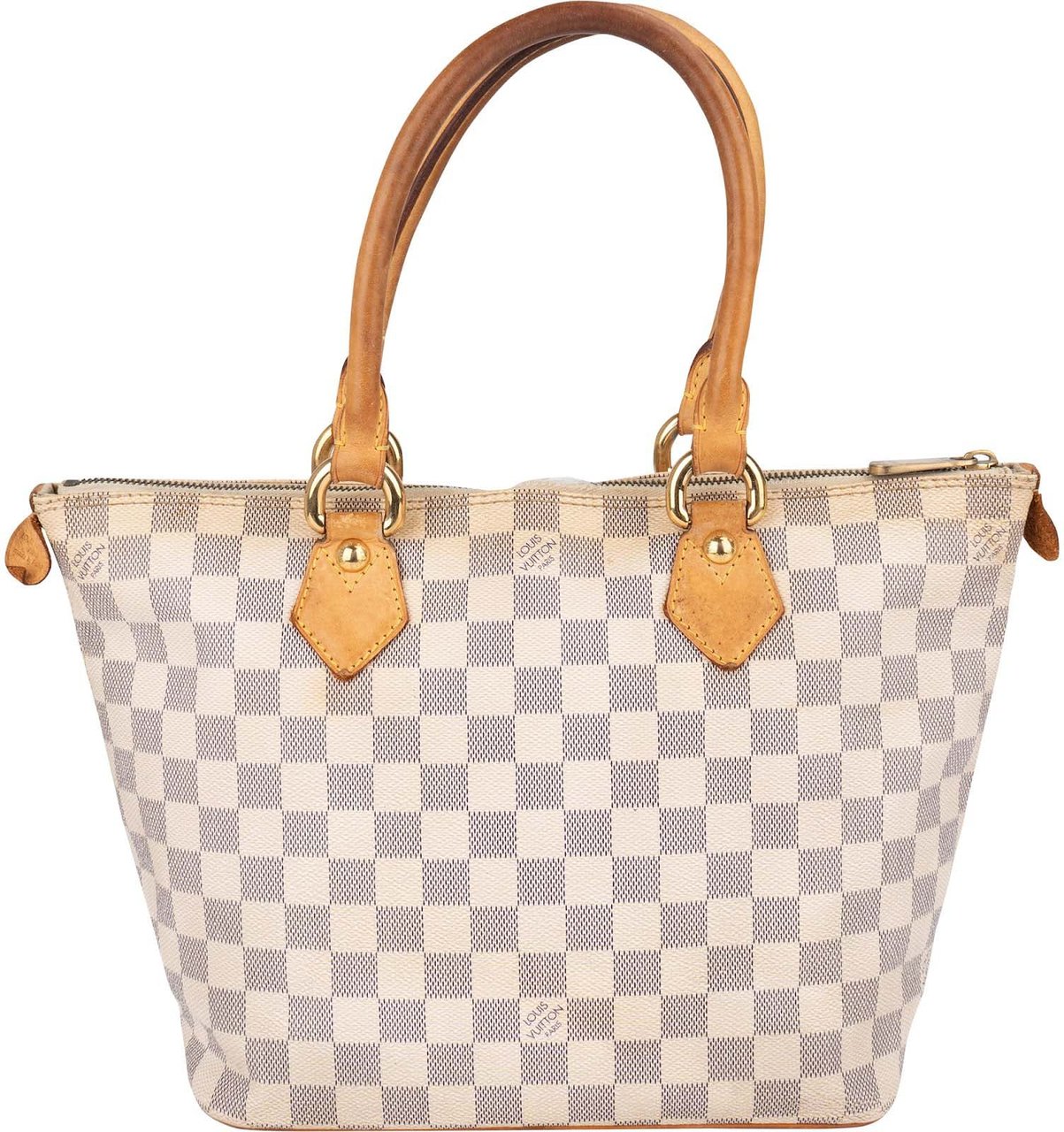 Louis Vuitton Louis Vuitton Monogram Damier Azur Canvas Saleya PM Handbag Wit