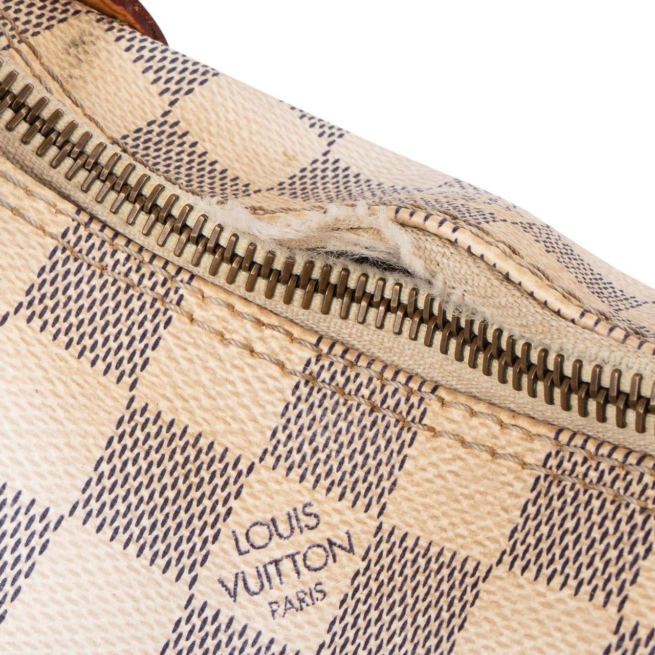 Louis Vuitton Louis Vuitton Monogram Damier Azur Canvas Saleya PM Handbag Wit