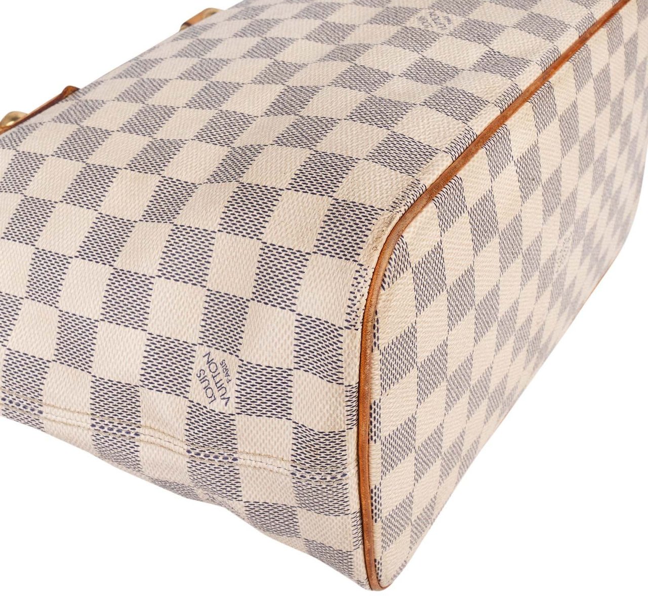 Louis Vuitton Louis Vuitton Monogram Damier Azur Canvas Saleya PM Handbag Wit