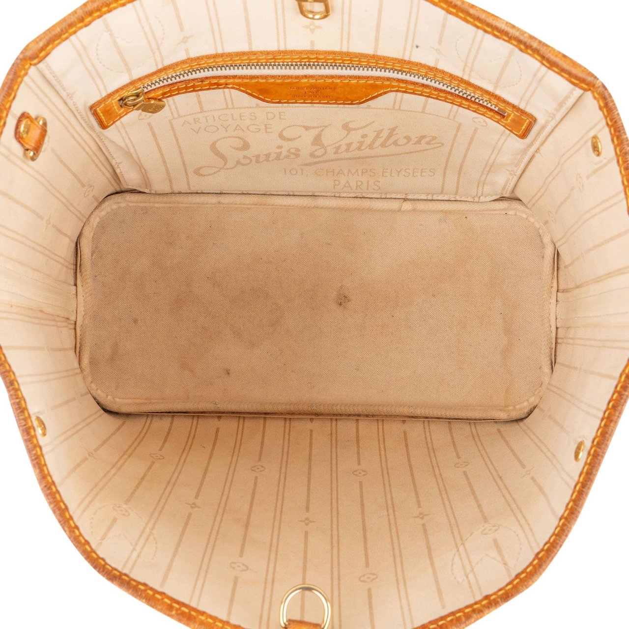 Louis Vuitton Monogram Damier Azur Canvas Neverfull PM Handbag Beige
