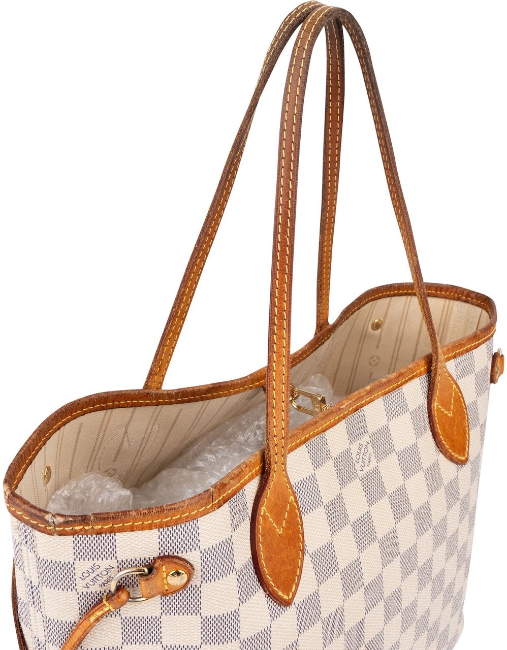 Louis Vuitton Monogram Damier Azur Canvas Neverfull PM Handbag Beige