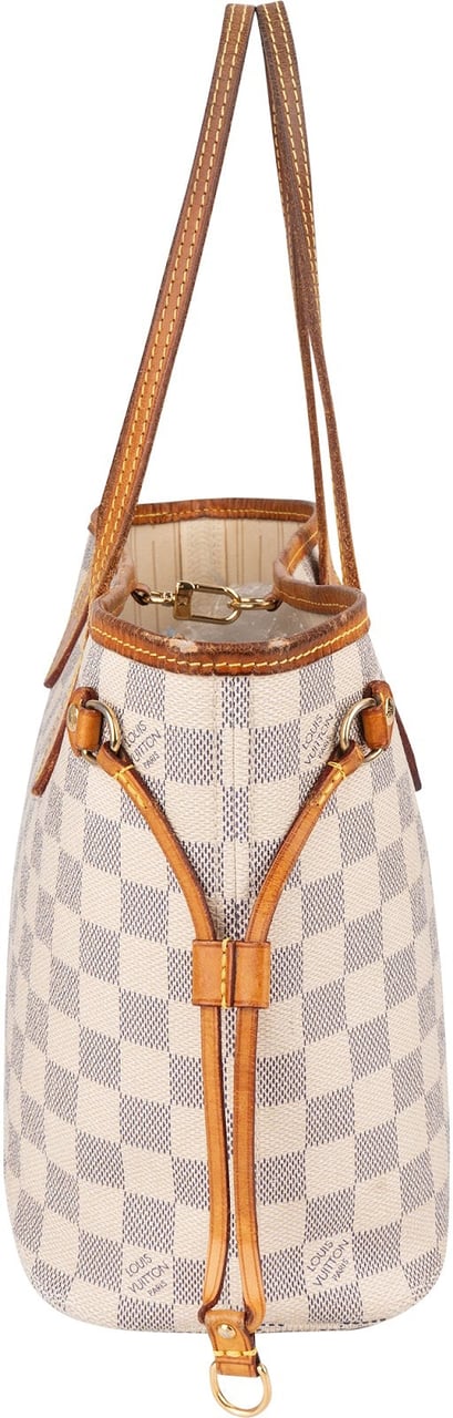 Louis Vuitton Monogram Damier Azur Canvas Neverfull PM Handbag Beige